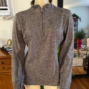 Pennant Gray 3/4 Zip Shirt with Thumb Hole Sleeves